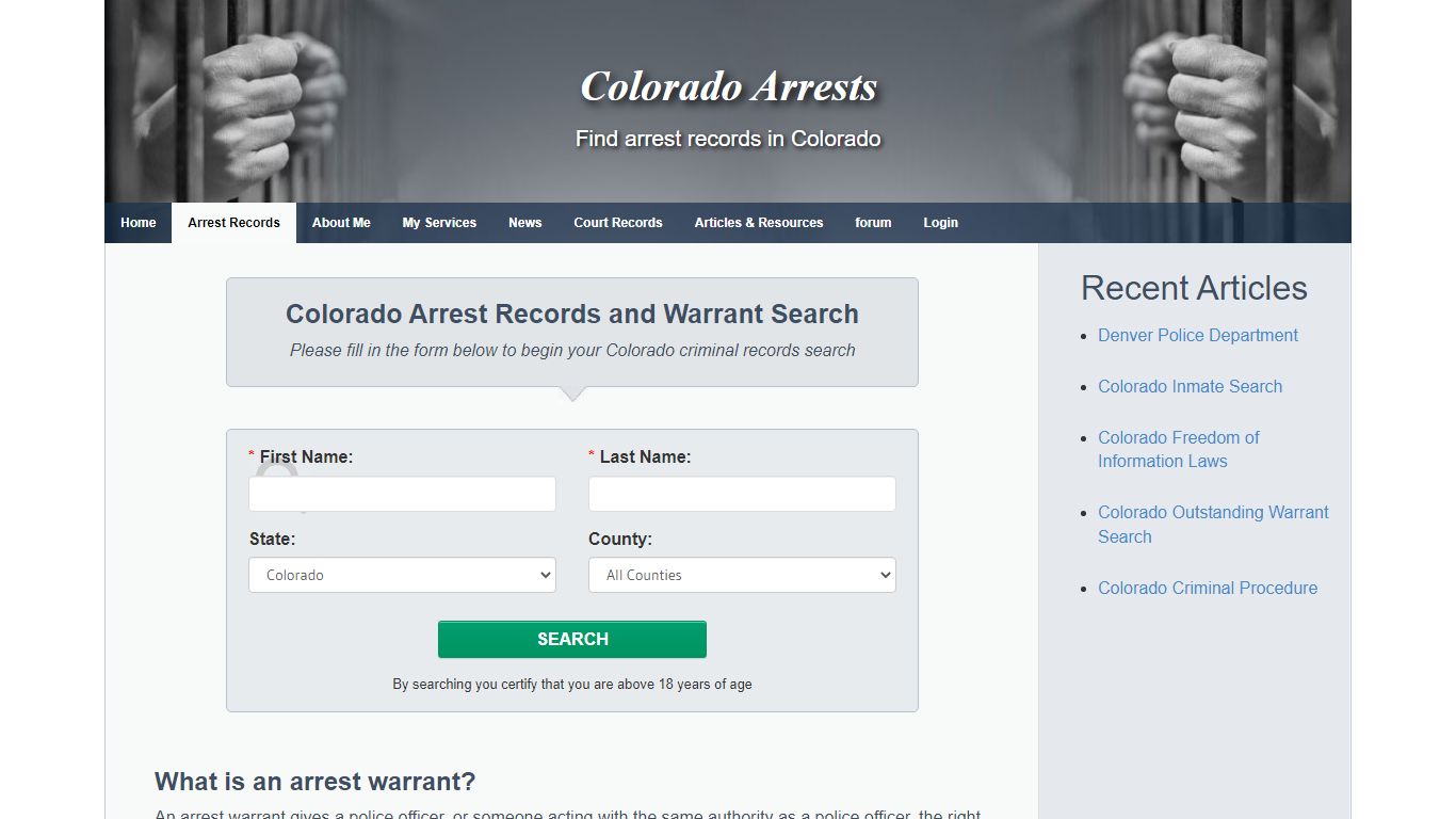 Colorado Arrest Records and Warrants Search - Colorado Arrests
